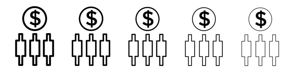 Forex stock market icon flat illustration set logo