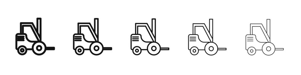 Forklift icon flat illustration set logo