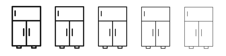 Fridge icon flat illustration set logo