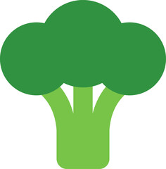 Broccoli icon in flat style.