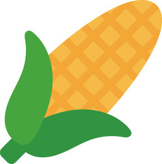 Corn icon in flat style.