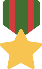 Military medal icon in flat style.