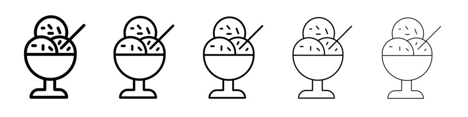 Gelato ice cream icon flat illustration set logo