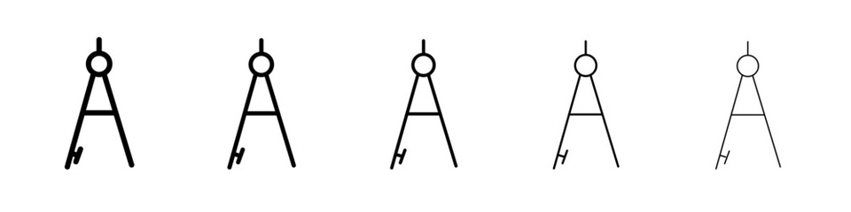 geometric compass icon flat illustration set logo