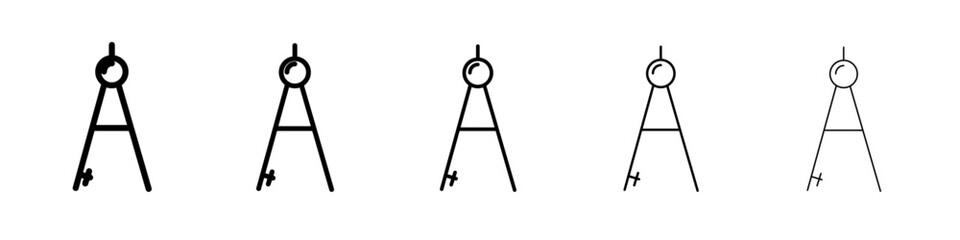 geometric compass icon flat illustration set logo