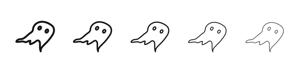 Ghost icon flat illustration set logo
