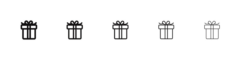Gift boxes icon flat illustration set logo
