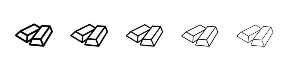 gold bars icon flat illustration set logo