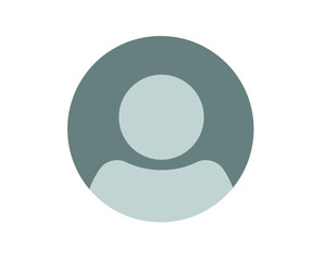 Member user profile icon simple flat cartoon shape silhouette graphic illustration, my account avatar ui sign symbol element round circle, customer person man head face image clipart