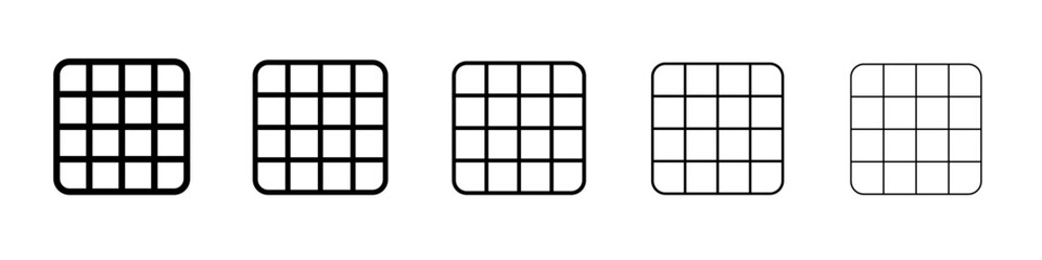 Grid icon flat illustration set logo