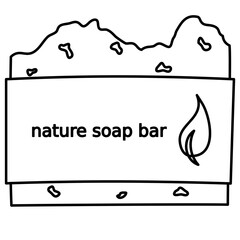 Fototapeta premium Hand drawn outline coloring Handmade nature soap Illustration