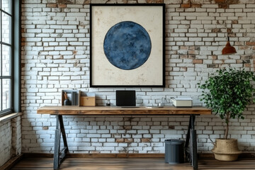 Minimal Design Framed Artwork Enhancing a Professional Interior