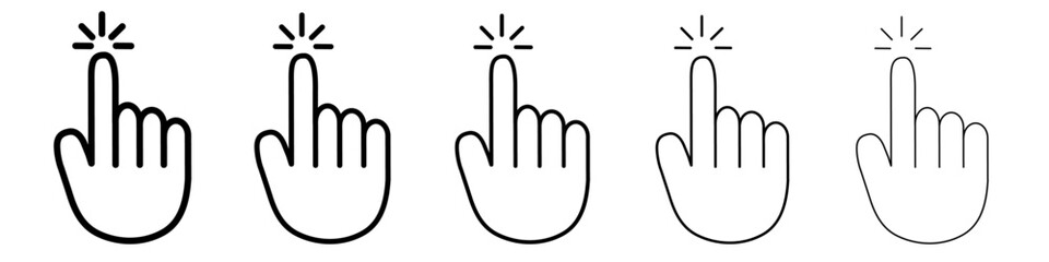 Fototapeta premium Hand clicking icon flat illustration set logo