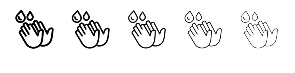 hand gel icon flat illustration set logo