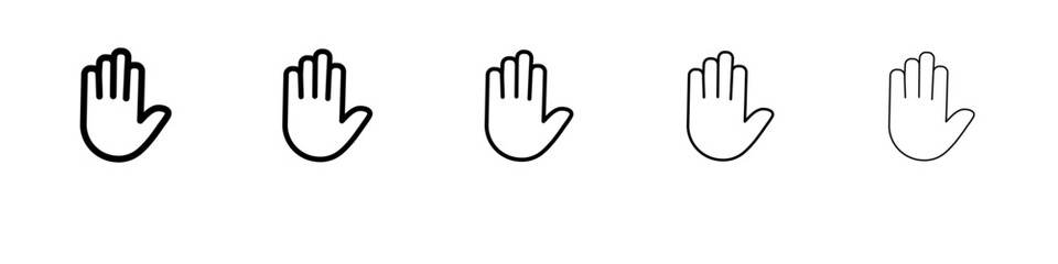 Hand icon flat illustration set logo