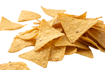 tortilla chips isolated on white background png, ai generated