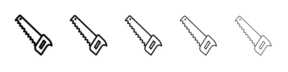 hand saw icon flat illustration set logo