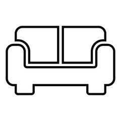 couch line icon design. couch thin black outline symbol vector illustration. editable stroke icon on transparent background.