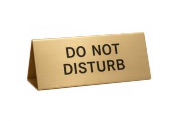 Golden do not disturb sign on transparent background