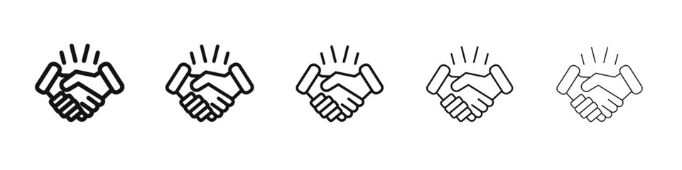Handshake icon flat illustration set logo