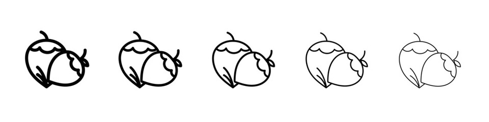 Hazelnut icon flat illustration set logo