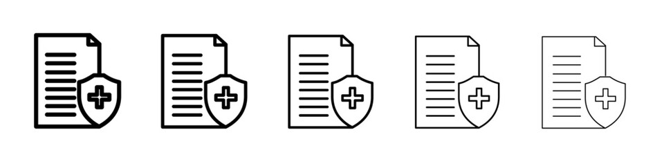 Fototapeta premium Health insurance icon flat illustration set logo