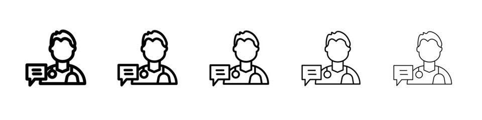 Healthcare Chat icon flat illustration set logo