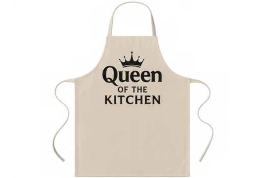 Queen of the kitchen apron celebrating culinary expertise on transparent background