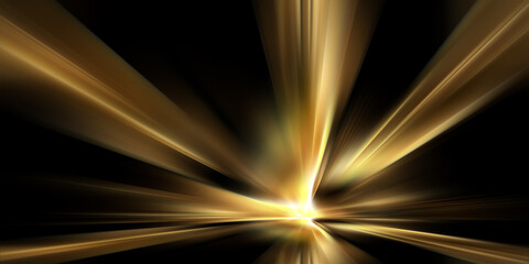 A black background with radiant golden beams