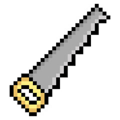 Wood saw in pixel art