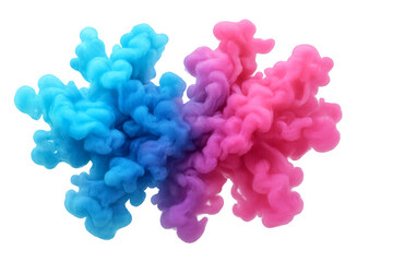 Obraz premium Colorful ink clouds mixing in water creating abstract shapes with a transparent background