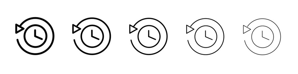 History icon flat illustration set logo