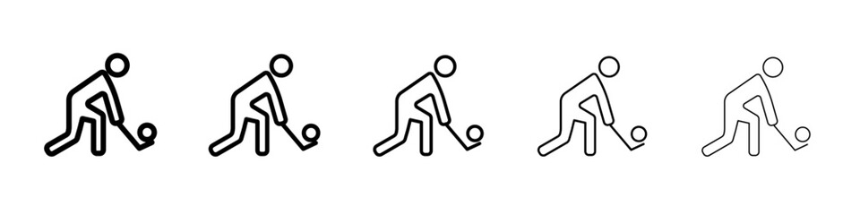 Hockey player icon flat illustration set logo