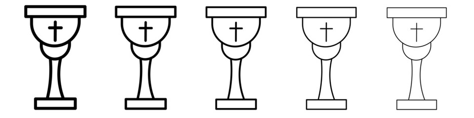 Holy chalice icon flat illustration set logo