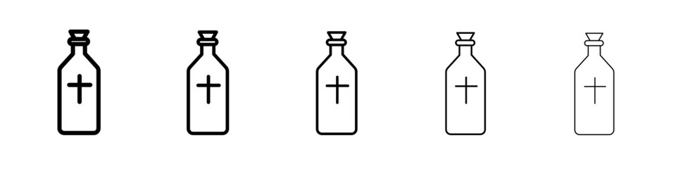 holy water bottle icon flat illustration set logo