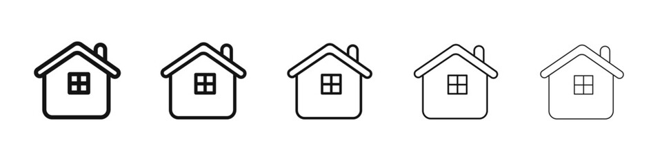 Home icon flat illustration set logo