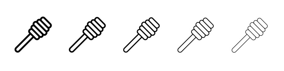 honey dipper icon flat illustration set logo