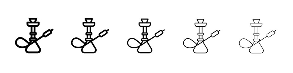 Hookah icon flat illustration set logo