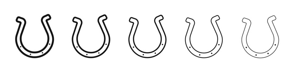 Horseshoe icon flat illustration set logo