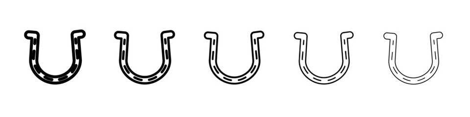 Horseshoe icon flat illustration set logo