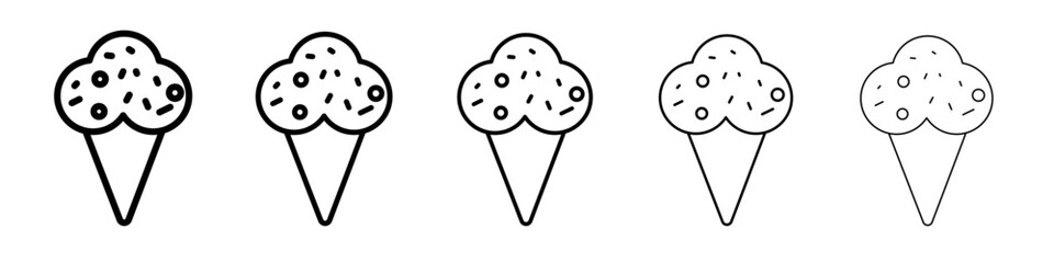 ice cream cone icon flat illustration set logo