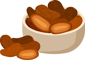 Bowl of Dates: Simple, Stylized Food Illustration