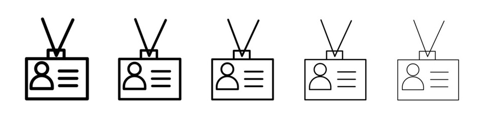 Id card icon flat illustration set logo