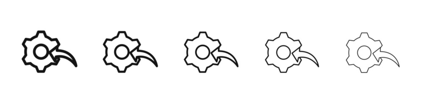 Implementation icon flat illustration set logo