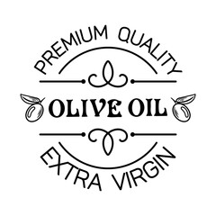 illustration showcases an olive oil label featuring a vibrant depiction of olives. The design highlights freshness and quality, reflecting Mediterranean heritage and the essence of gourmet cuisine.