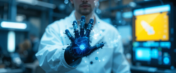 Scientist Testing Robotic Hand &ndash; Advanced Robotics Experiment in Laboratory Setting