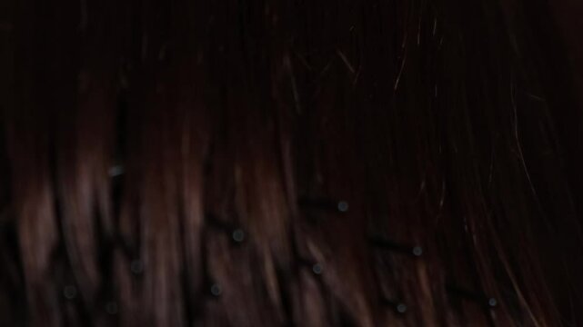 Long hair brunette or brown-haired comb comb stingy plan