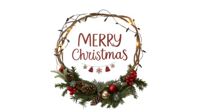 web-poster-for-merry-christmas-- isolated on white backgroundpng, ai generated