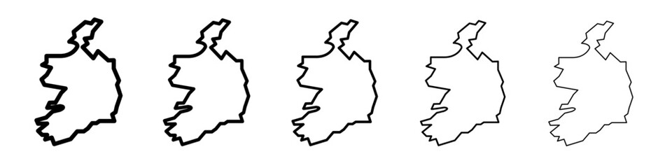 Ireland map icon flat illustration set logo