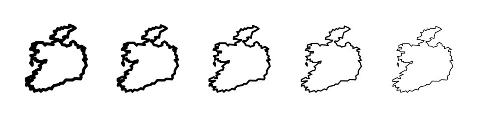 Ireland map icon flat illustration set logo